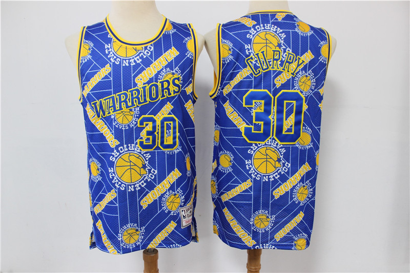 Men Golden State Warriors 30 Curry limited blue new Nike NBA Jerseys Print